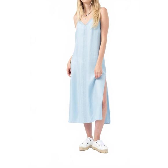 NEW FRAME midi slip dress in soft blue